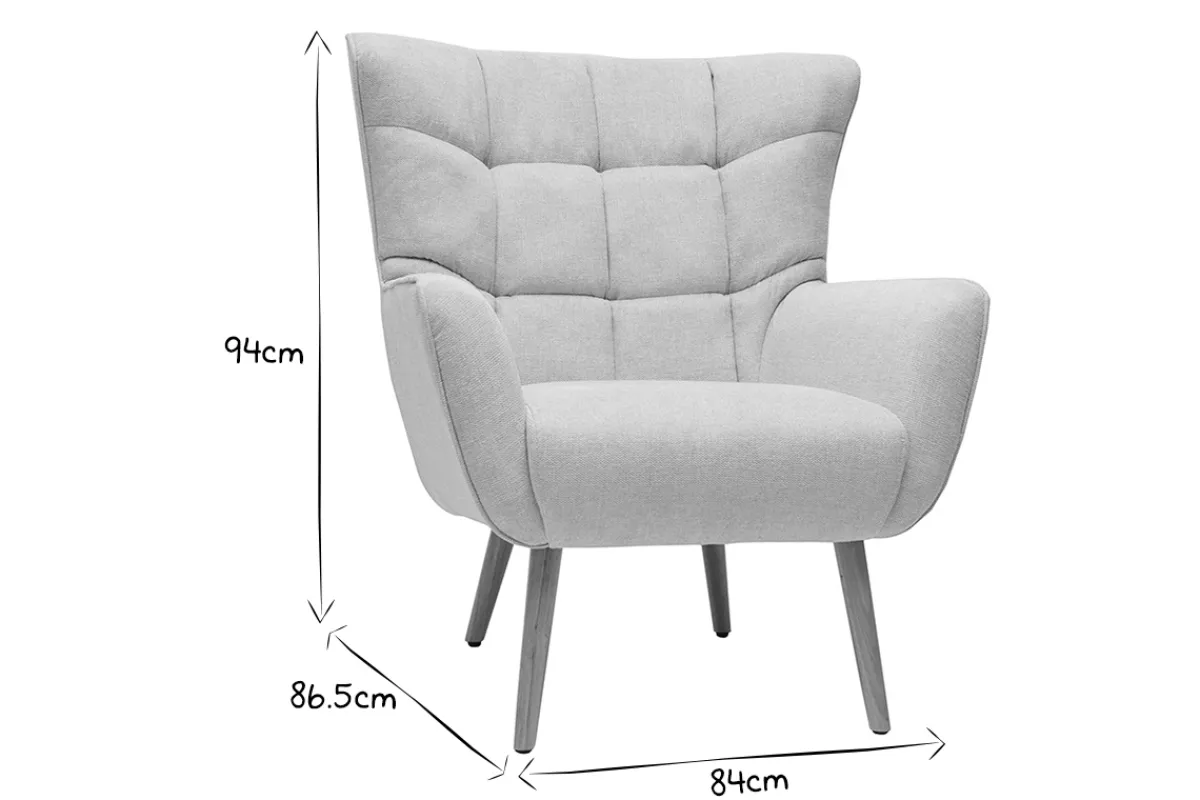 Miliboo Sessel im dunkelgrauen Samtdesign beige Holzfüße AVERY* Design-sessel|Sessel