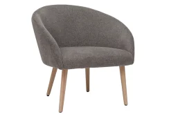Miliboo Sessel im grauen Samtdesign mit hellen Holzfüßen OLIVIA* Design-sessel|Sessel