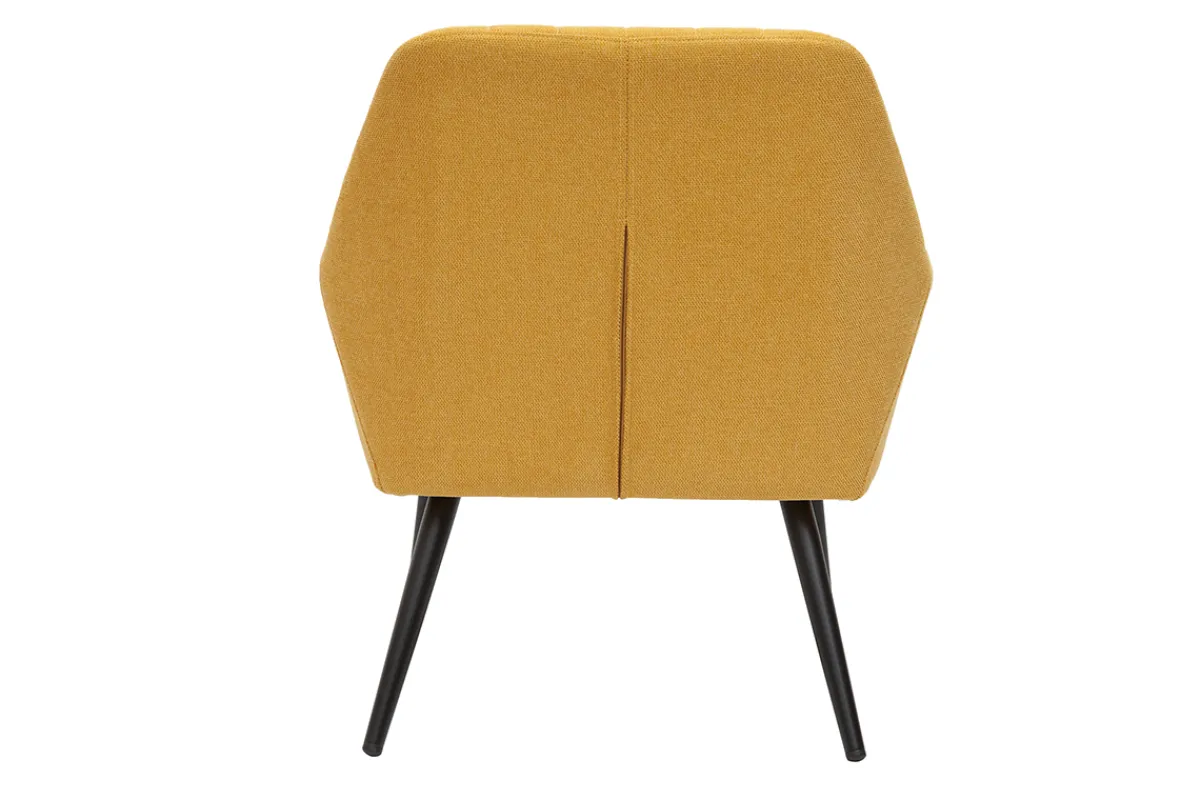 Miliboo Sessel im senfgelbem Samtdesign mit Metallfuß GASTON* Design-sessel|Sessel
