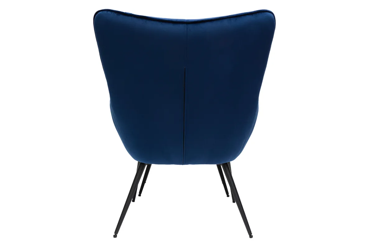 Miliboo Sessel mit blauer Samt-Fußstütze MOOD* Design-sessel|Sessel