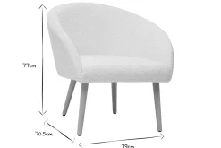Miliboo Sessel mit weißem Stoffbezug mit Bouclé-Wolleffekt und hellen Holzbeinen OLIVIA* Design-sessel|Sessel
