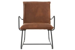 Miliboo Sessel PU Braun und Metallgestell Schwarz MERCY* Design-sessel|Sessel