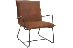 Miliboo Sessel PU Braun und Metallgestell Schwarz MERCY* Design-sessel|Sessel