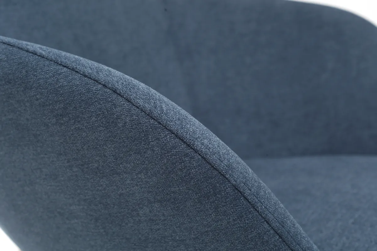 Miliboo Sessel Schaukelstuhl Samteffekt Blau Füße Metall und Holz JHENE* Design-sessel|Schaukelstühle