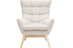 Miliboo Sessel Skandinavisch beige aus Holz BRODY* Design-sessel|Sessel