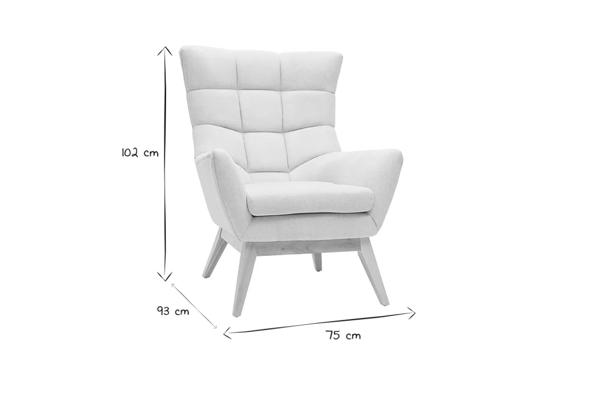 Miliboo Sessel Skandinavisch beige aus Holz BRODY* Design-sessel|Sessel