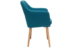 Miliboo Sessel skandinavisch Blaugrün und Füße aus Eichenholz ALEYNA* Design-sessel|Design-stühle