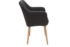 Miliboo Sessel skandinavisch Dunkelgrau und Füße aus Eichenholz ALEYNA* Design-sessel|Design-stühle