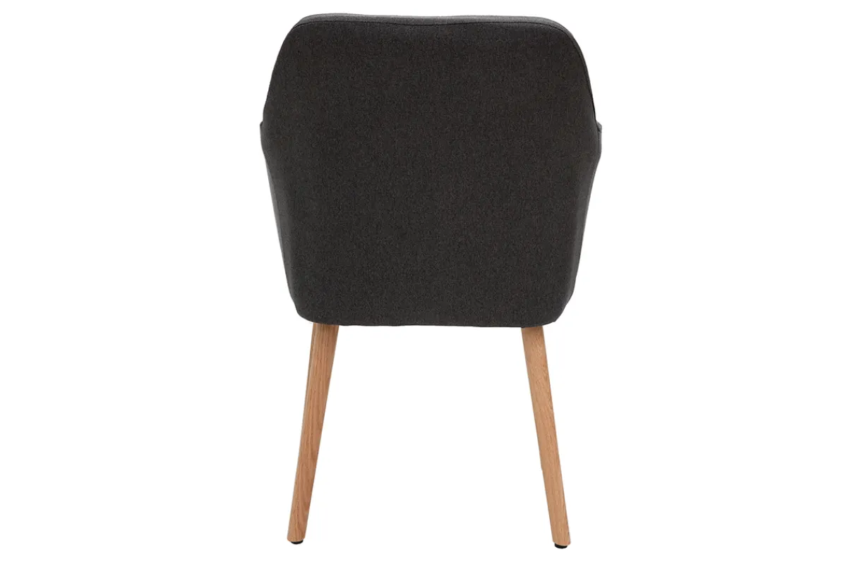 Miliboo Sessel skandinavisch Dunkelgrau und Füße aus Eichenholz ALEYNA* Design-sessel|Design-stühle