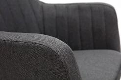 Miliboo Sessel skandinavisch Dunkelgrau und Füße aus Eichenholz ALEYNA* Design-sessel|Design-stühle
