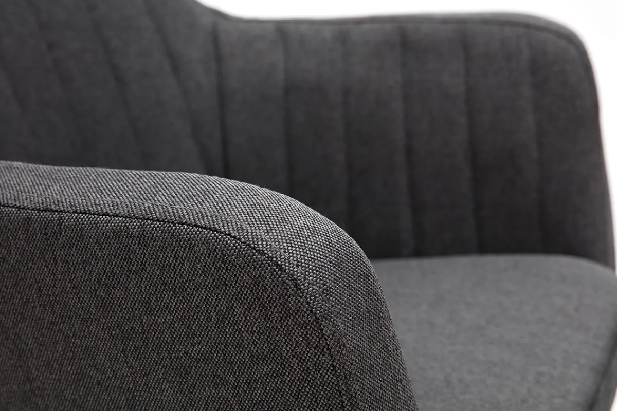 Miliboo Sessel skandinavisch Dunkelgrau und Füße aus Eichenholz ALEYNA* Design-sessel|Design-stühle