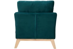 Miliboo Sessel skandinavisch Dunkelblau und Füße aus hellem Holz OSLO* Design-sessel|Sessel