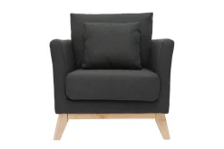 Miliboo Sessel skandinavisch Dunkelgrau Füße aus hellem Holz OSLO* Design-sessel|Sessel