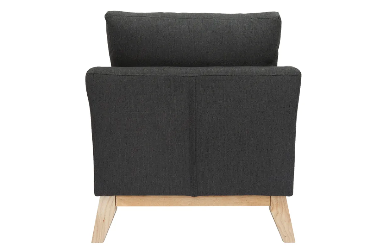 Miliboo Sessel skandinavisch Dunkelgrau Füße aus hellem Holz OSLO* Design-sessel|Sessel