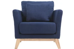 Miliboo Sessel skandinavisch Dunkelblau und Füße aus hellem Holz OSLO* Design-sessel|Sessel