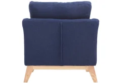 Miliboo Sessel skandinavisch Dunkelblau und Füße aus hellem Holz OSLO* Design-sessel|Sessel