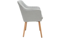 Miliboo Sessel skandinavisch Hellgrau und Füße aus Eichenholz ALEYNA* Design-sessel|Design-stühle