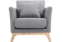 Miliboo Sessel skandinavisch Hellgrau Füße aus hellem Holz OSLO* Design-sessel|Sessel