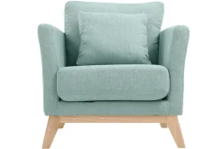 Miliboo Sessel skandinavisch Lagunengrün und Füße aus hellem Holz OSLO* Design-sessel|Sessel