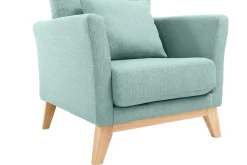 Miliboo Sessel skandinavisch Lagunengrün und Füße aus hellem Holz OSLO* Design-sessel|Sessel