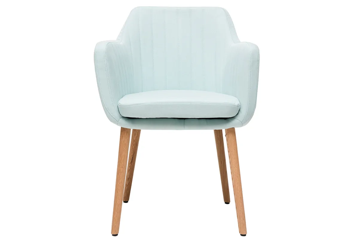 Miliboo Sessel skandinavisch Minzgrün und Füße aus Eichenholz ALEYNA* Design-sessel|Design-stühle
