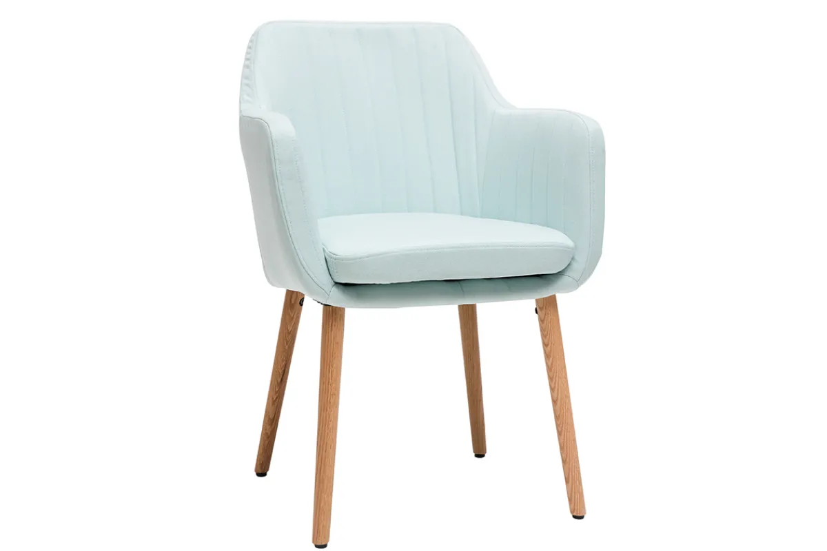Miliboo Sessel skandinavisch Minzgrün und Füße aus Eichenholz ALEYNA* Design-sessel|Design-stühle