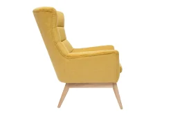 Miliboo Sessel Skandinavisch senfgelb aus Holz BRODY* Design-sessel|Sessel