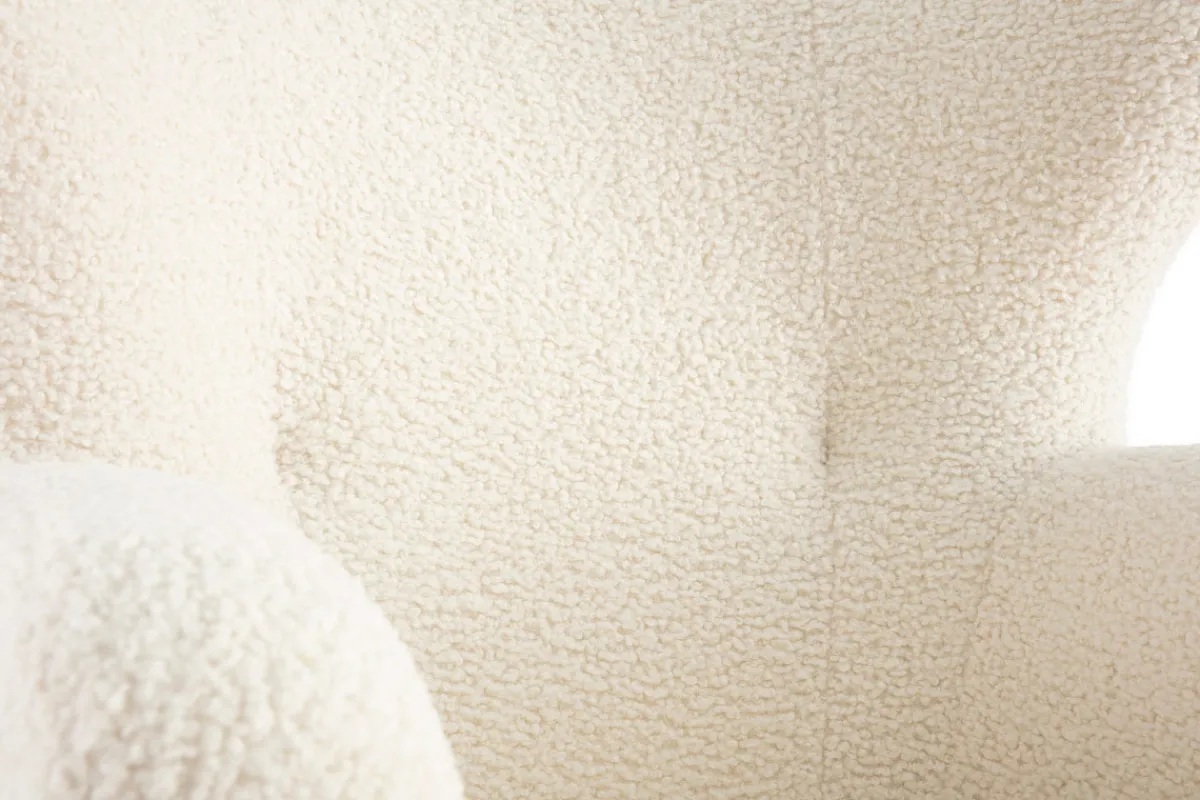 Miliboo Sessel weißer Stoffbezug mit Bouclé-Effekt KORO* Design-sessel|Sessel
