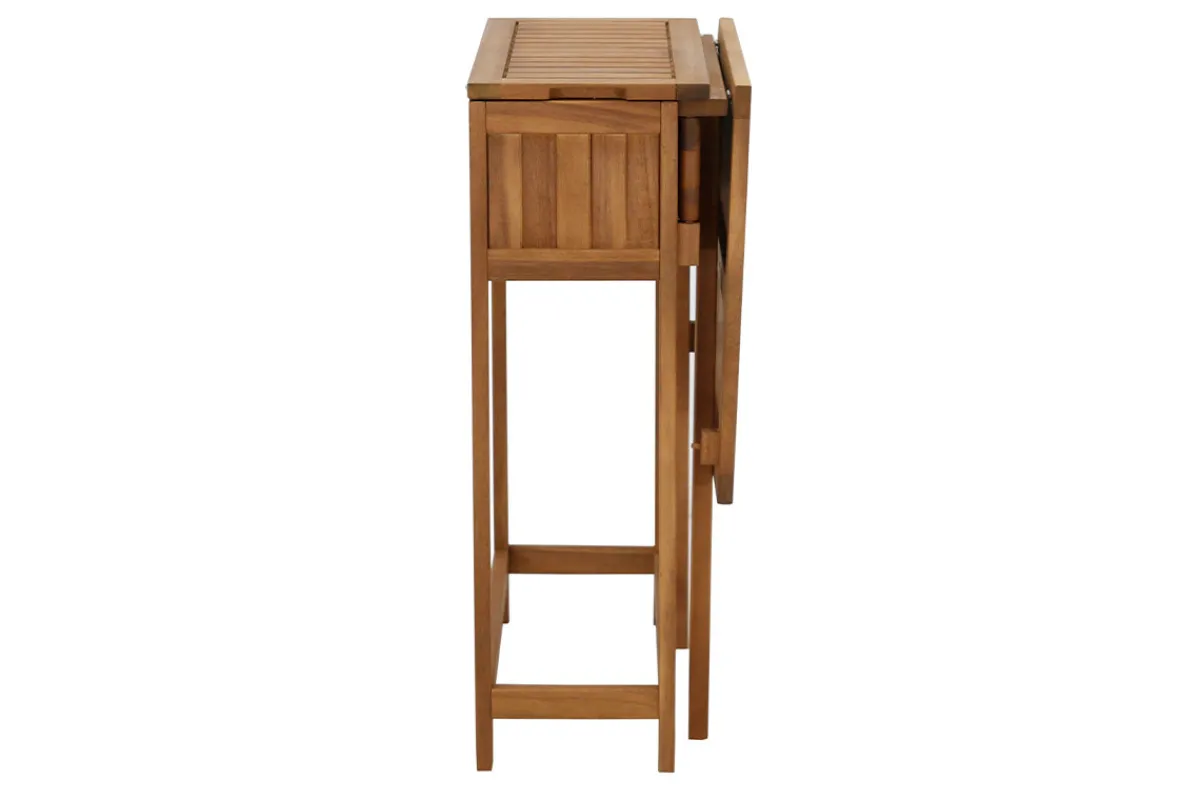 Miliboo Set aus 2 Klappstühlen und 1 klappbaren Balkontisch mit Stauraum aus Massivholz PRADO* Gartentische