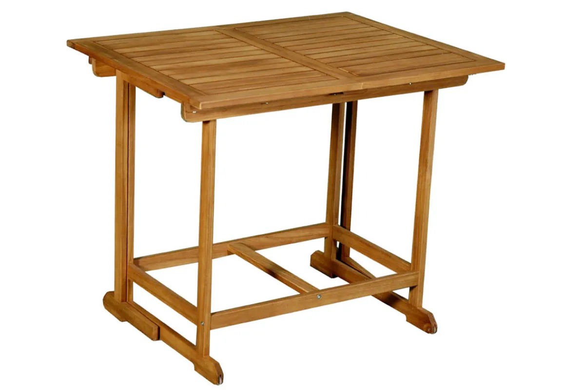 Miliboo Set mit einem ausziehbaren Tisch mit Stauraum und 4 Klappstühlen aus Massivholz CARMEN* Garten Lounge-möbel|Gartenstühle