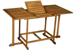 Miliboo Set mit einem ausziehbaren Tisch mit Stauraum und 4 Klappstühlen aus Massivholz CARMEN* Garten Lounge-möbel|Gartenstühle