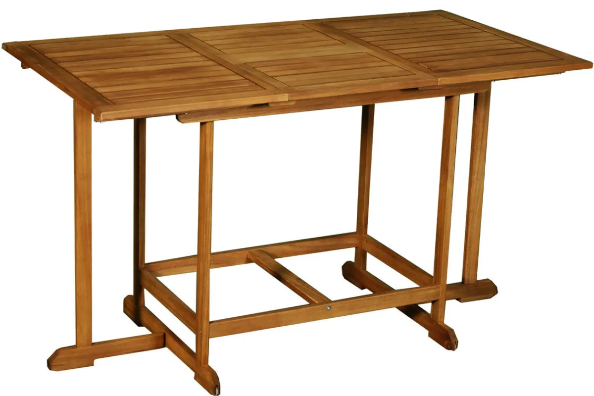 Miliboo Set mit einem ausziehbaren Tisch mit Stauraum und 4 Klappstühlen aus Massivholz CARMEN* Garten Lounge-möbel|Gartenstühle