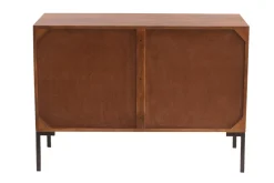 Miliboo Sideboard aus dunklem, massivem Mangoholz und schwarzem Metall 2 Türen B100 cm ONDA* Sideboards