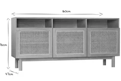 Miliboo Sideboard aus hellem Holz und Rattangeflecht L160 cm GALINA* Sideboards