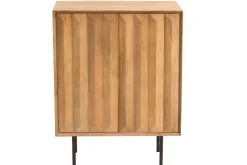 Miliboo Sideboard aus massivem Mangoholz mit Relief und schwarzem Metall 2-türig B70 cm AGRA* Sideboards