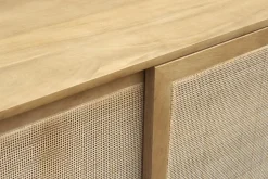 Miliboo Sideboard aus massivem Mangoholz und Rattangeflecht 3 Schiebetüren B180 cm ACANGE* Sideboards