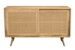 Miliboo Sideboard aus massivem Mangoholz und Rattangeflecht 2 Schiebetüren B135 cm ACANGE* Sideboards