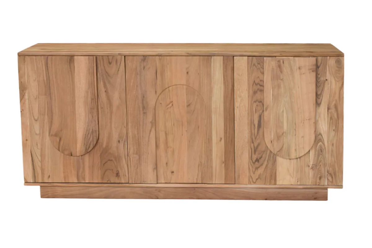 Miliboo Sideboard aus Massivholz mit Relief 3 Türen B160 cm ARK* Sideboards
