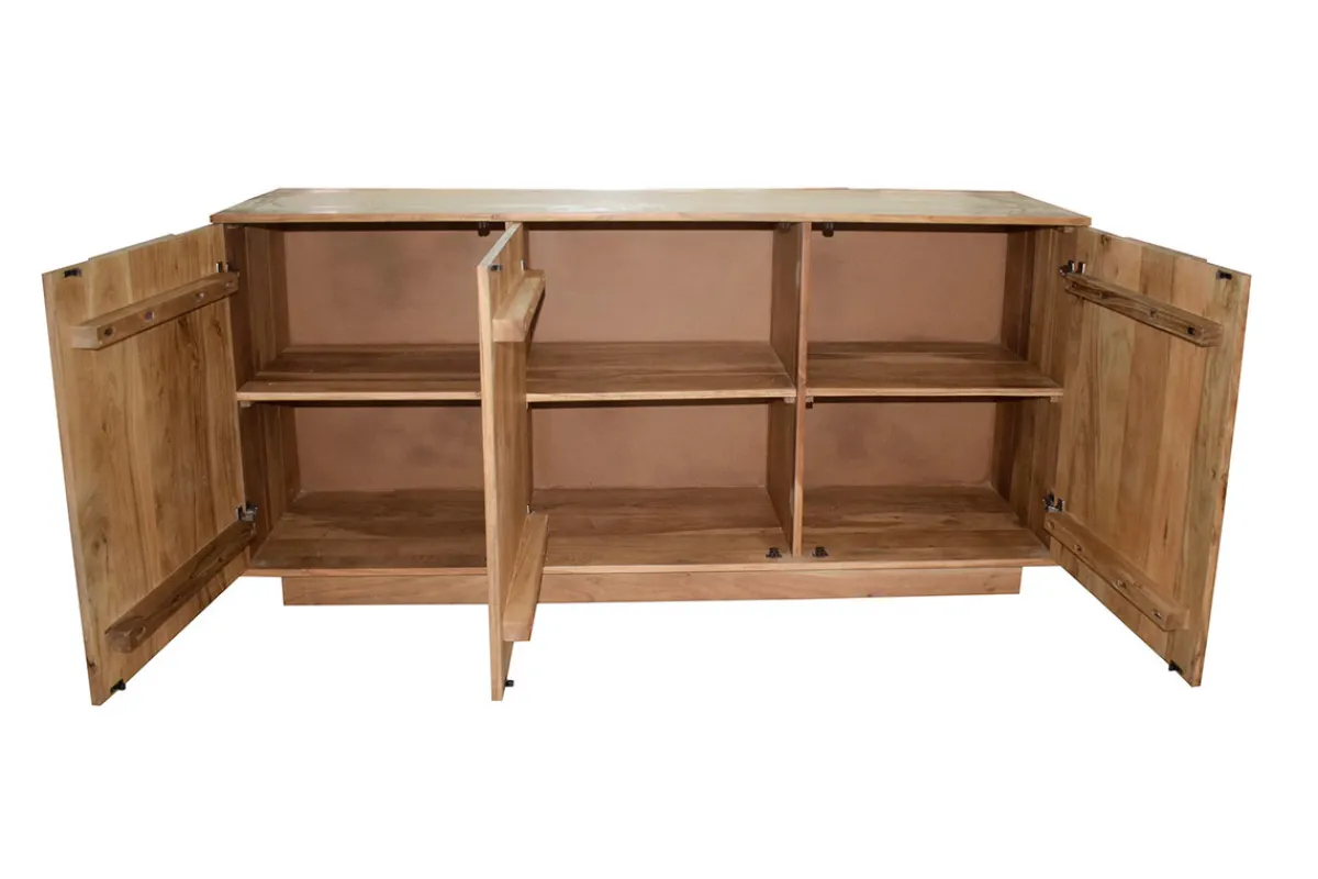 Miliboo Sideboard aus Massivholz mit Relief 3 Türen B160 cm ARK* Sideboards