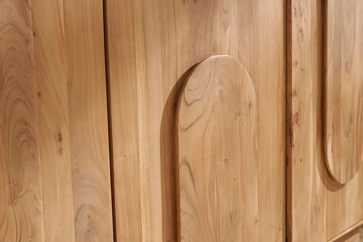Miliboo Sideboard aus Massivholz mit Relief 3 Türen B160 cm ARK* Sideboards
