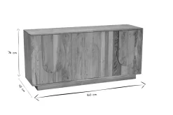 Miliboo Sideboard aus Massivholz mit Relief 3 Türen B160 cm ARK* Sideboards