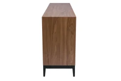 Miliboo Sideboard im Vintage-Stil aus dunklem Walnussfurnier und schwarzem Metall mit Stauraum B180 cm SARTO* Sideboards