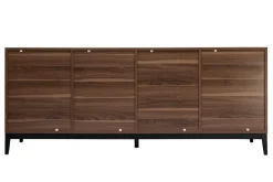 Miliboo Sideboard im Vintage-Stil aus dunklem Walnussfurnier und schwarzem Metall mit Stauraum B180 cm SARTO* Sideboards