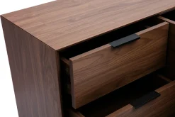 Miliboo Sideboard im Vintage-Stil aus dunklem Walnussfurnier und schwarzem Metall mit Stauraum B180 cm SARTO* Sideboards