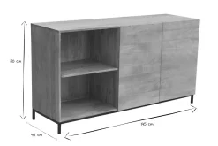 Miliboo Sideboard Industrie-Stil Mangoholz und Metall YPSTER* Sideboards