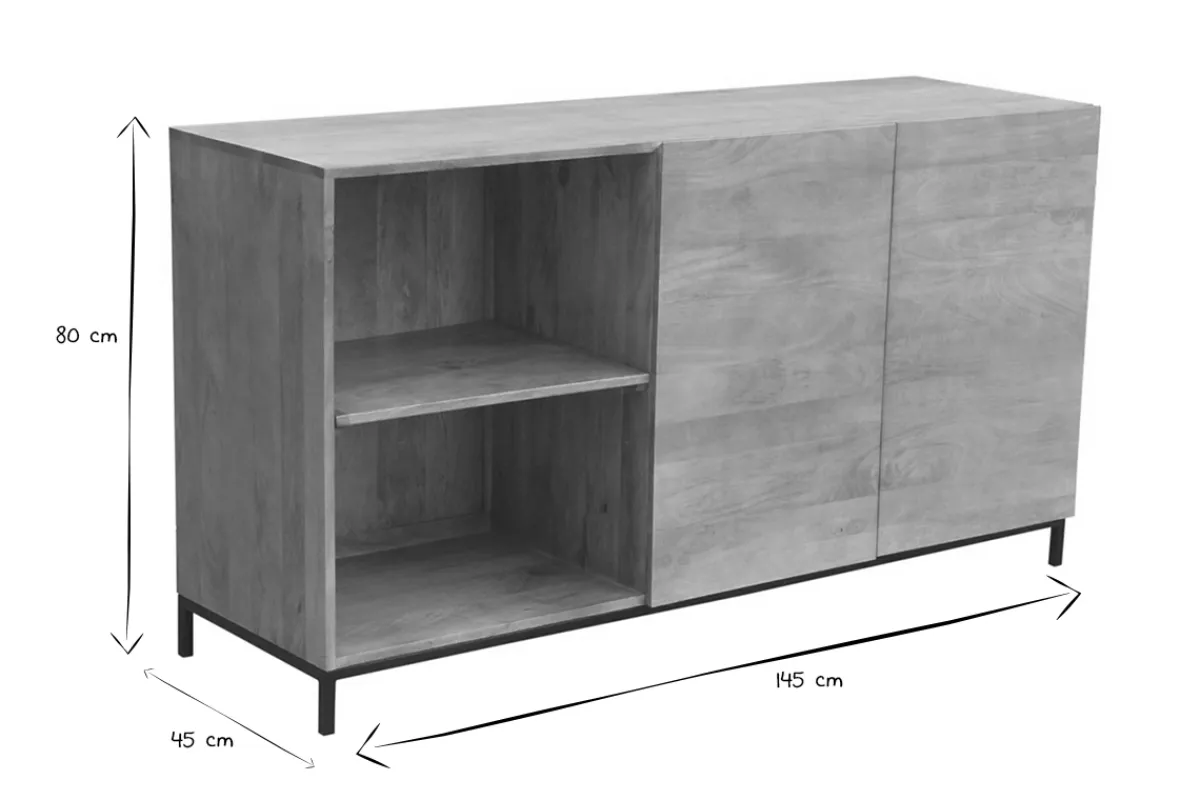 Miliboo Sideboard Industrie-Stil Mangoholz und Metall YPSTER* Sideboards