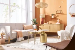 Miliboo Sideboard mit Schiebetüren aus Eichenfurnier und massiver Eiche B 160 cm EPIC* Sideboards