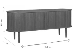 Miliboo Sideboard mit Schiebetüren aus Eichenfurnier und massiver Eiche B 160 cm EPIC* Sideboards