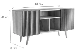 Miliboo Sideboard mit Schiebetüren ALBA aus massivem Mangoholz* Sideboards
