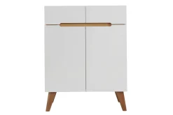 Miliboo Sideboard Skandinavienstil Weiß und Esche 80 cm MELKA* Sideboards